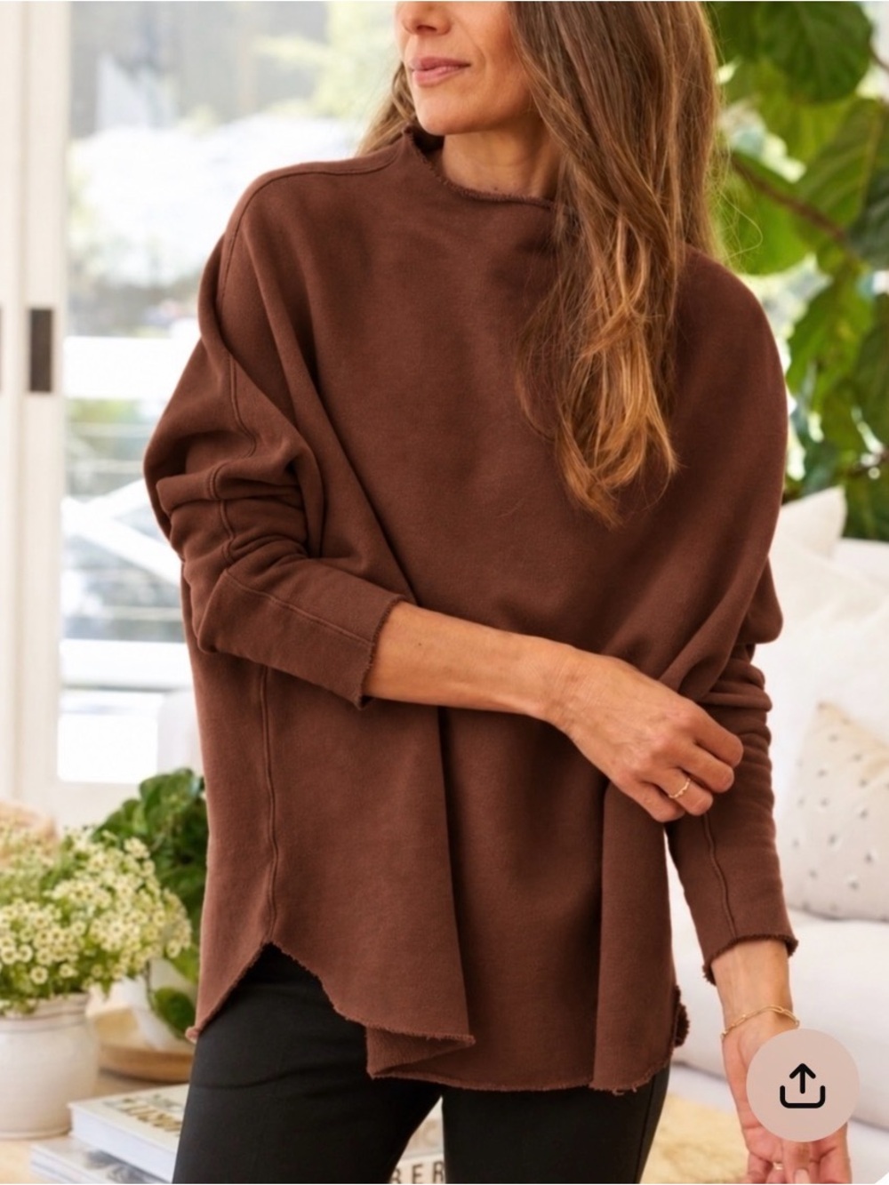 Frank & Eileen Effie Cinnamon Triple Fleece Funnel Neck Capelet XS Rare color